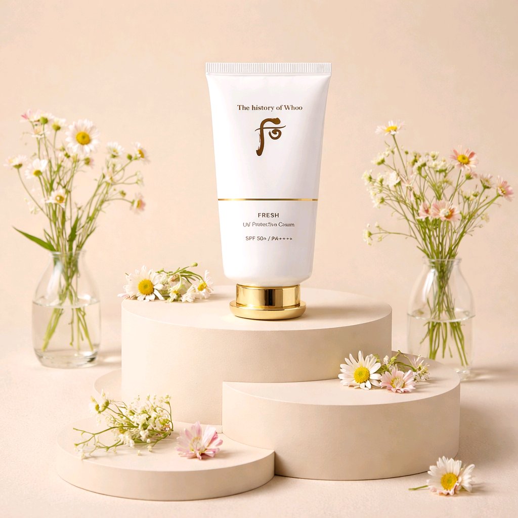 THE WHOO - Gongjinhyang Fresh UV Protective Cream 4pcs Special Set - Image 2