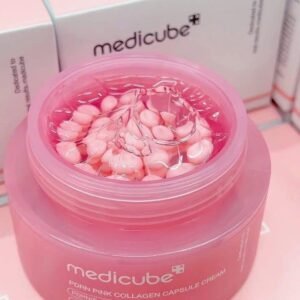 MEDICUBE - Salmon DNA PDRN Pink Collagen Capsule Cream, Lightweight Face Moisturizer | PDRN, Niacinamide for Uneven Skin Tone, Glow hydration |1.94 oz