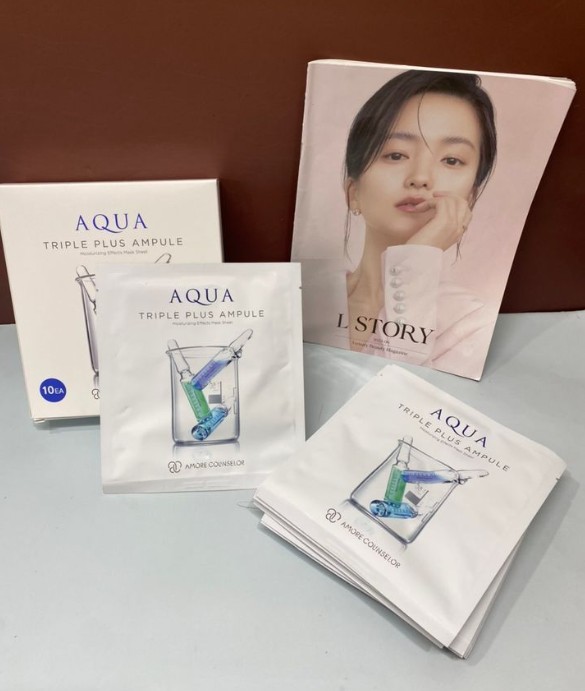 AMORE – CELLUBU Aqua Triple Plus Ampule Moisturizing Effects Mask Sheet 30ml X10 sheets: 5-in-1 Care: Hydration, brightening, firming, soothing, and revitalization. - Image 7