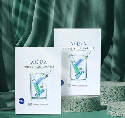 AMORE – CELLUBU Aqua Triple Plus Ampule Moisturizing Effects Mask Sheet 30ml X10 sheets: 5-in-1 Care: Hydration, brightening, firming, soothing, and revitalization. - Image 5