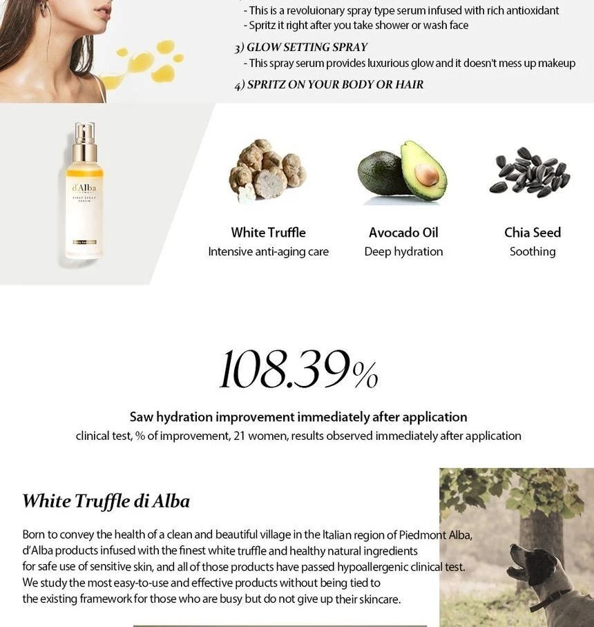 D’ALBA - White Truffle Prime Intensive Serum 150mL All-in-one Mist Serum - Image 4