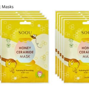 SOQU Honey Ceramide Mask 0.81 oz. x 10 Pack – Hydrating & Nourishing, PETA approved/Cruelty-Free
